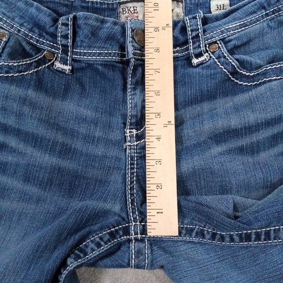 BKE Harper Bootcut Jeans Women 35x32, Tag 31x33.5 Blue Stretch Thick Stitch - Picture 10 of 14